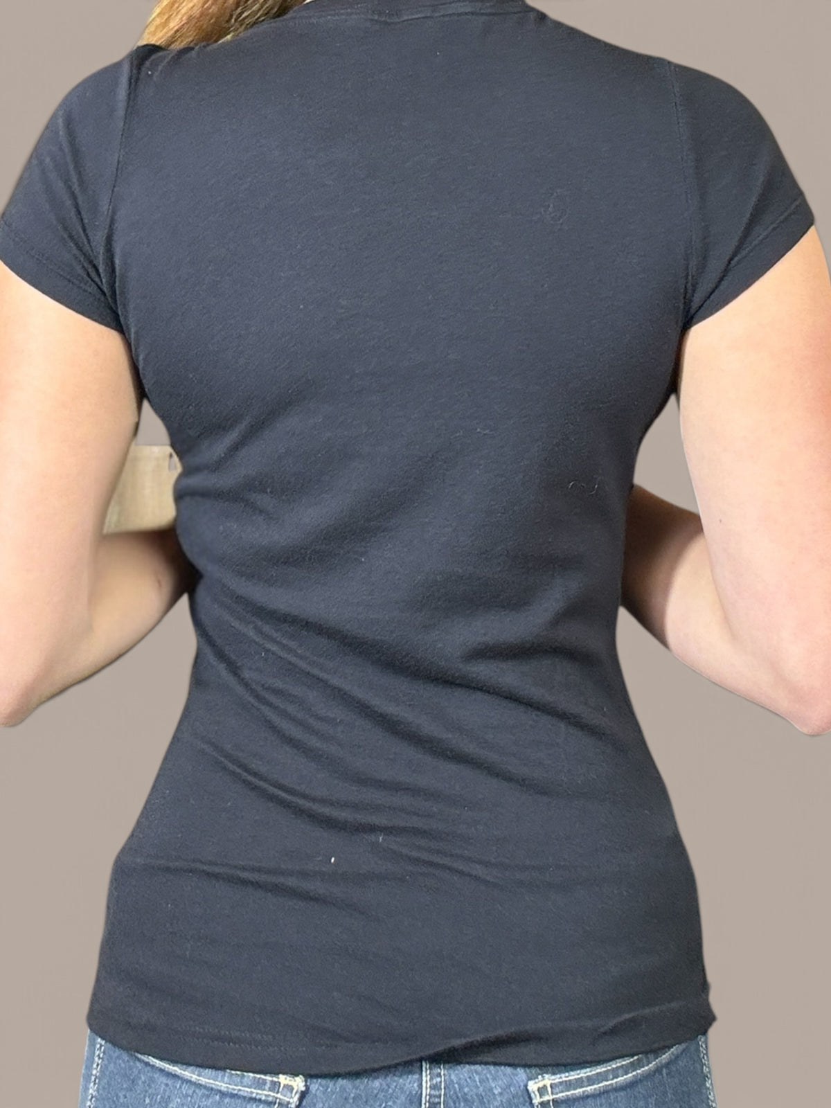 playboy black shirt small ruffles on neckline and sleeves