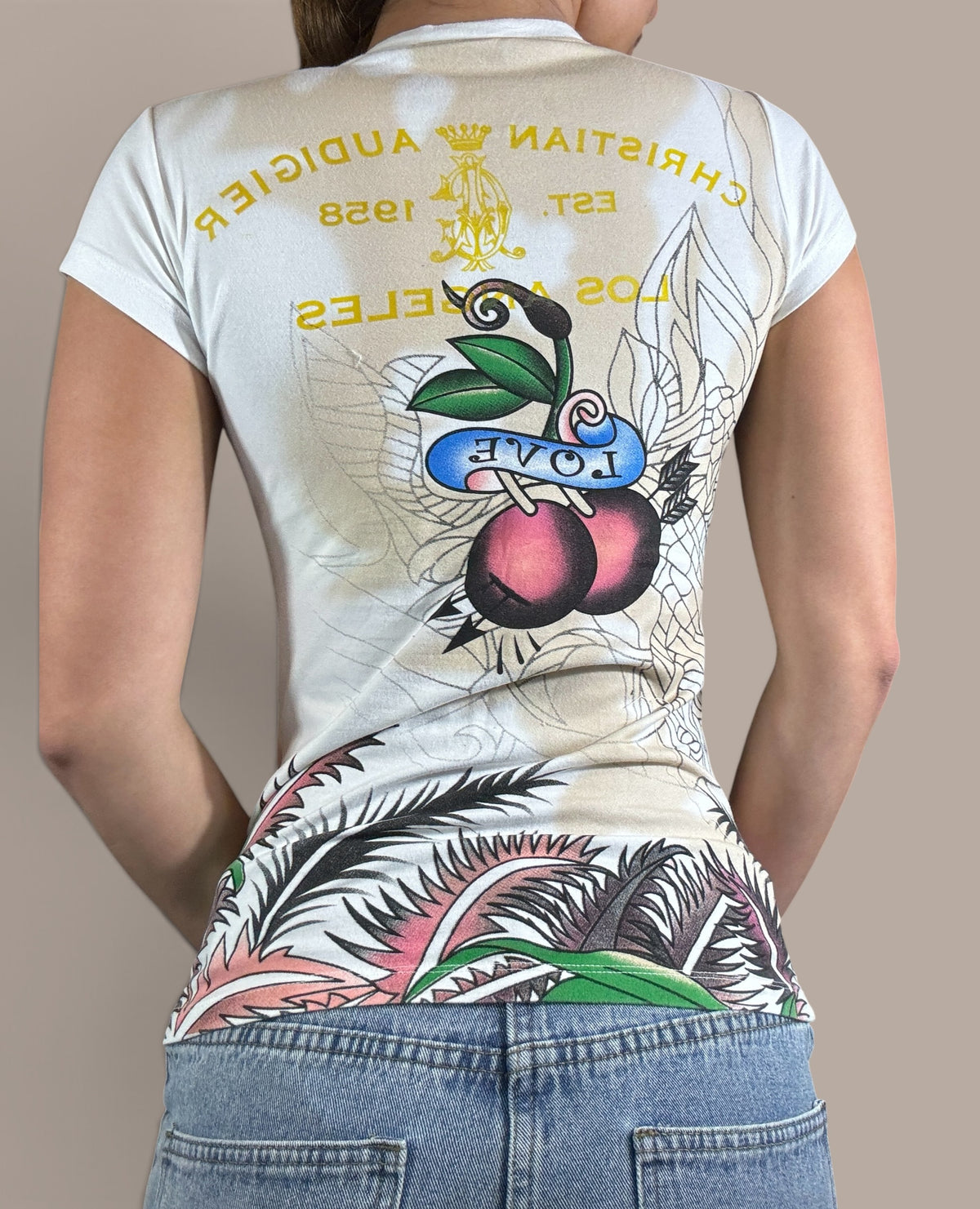 ed arde white graphic tank