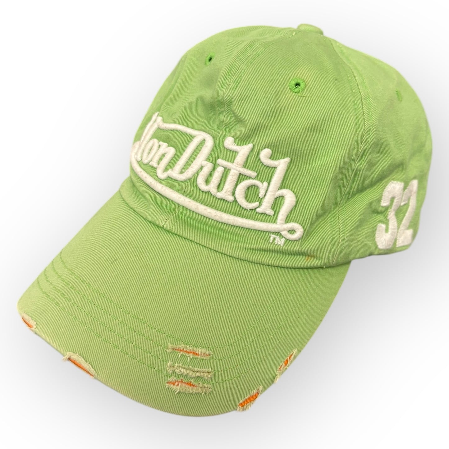 Green and White Vintage Von Dutch Hat