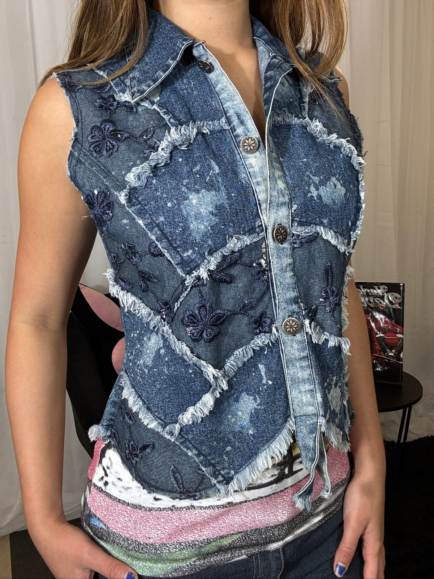 Trademark Vintage Patchwork Denim Vest