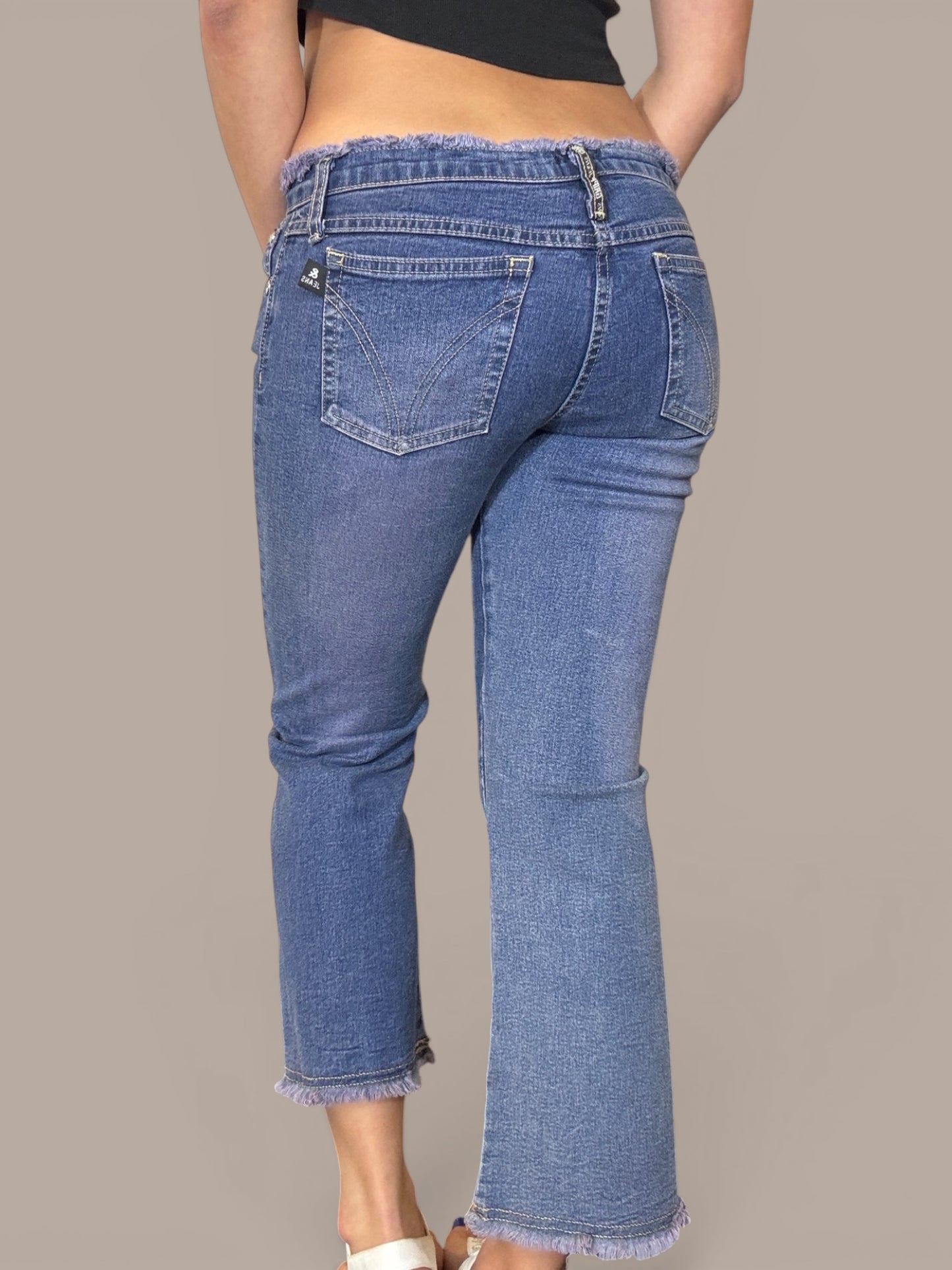 grip denim jeans purple edges