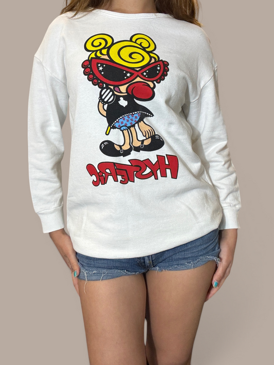 hysteric rep white graphic jumper