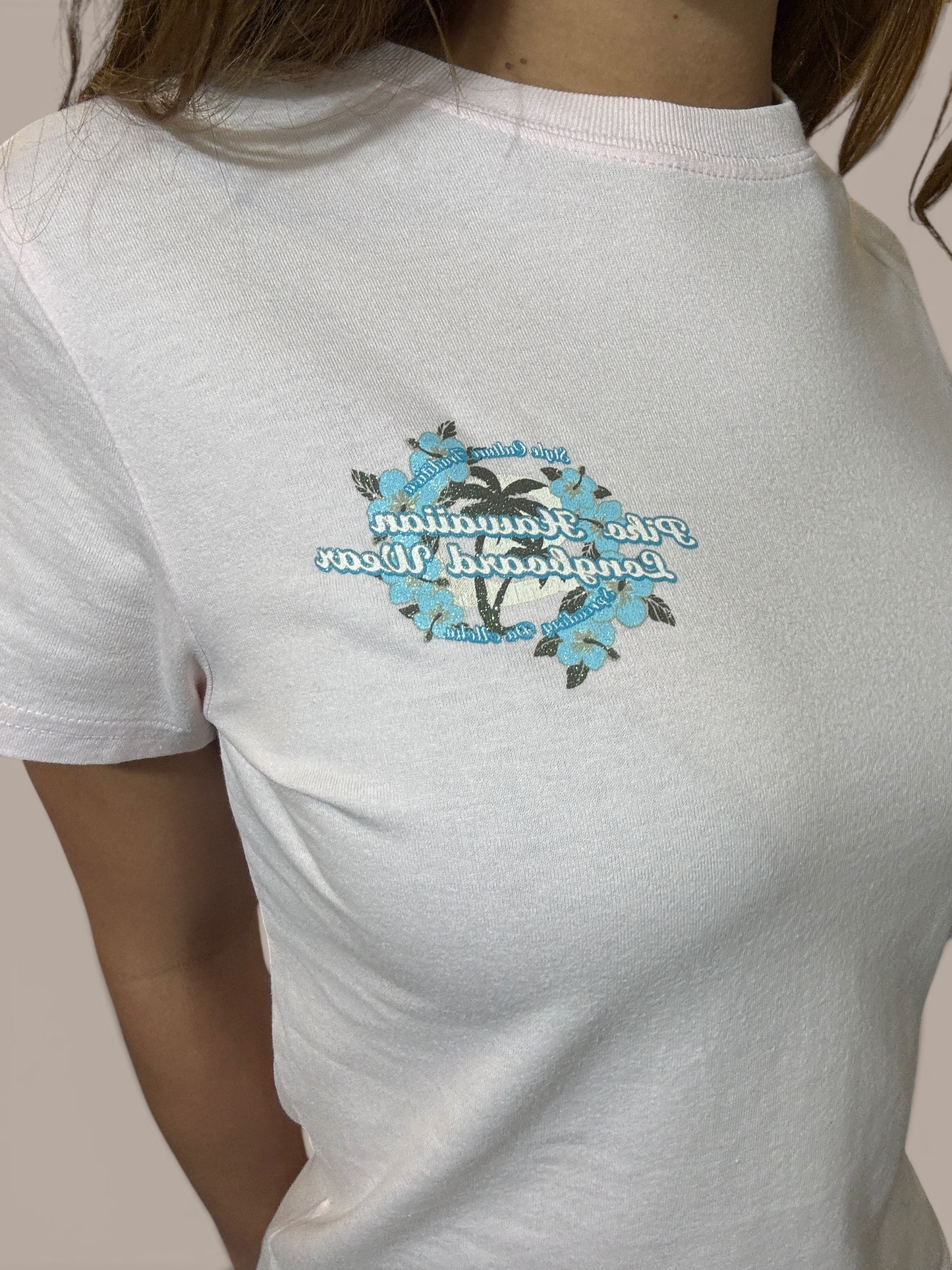 piko vintage very light pink  graphic shirt