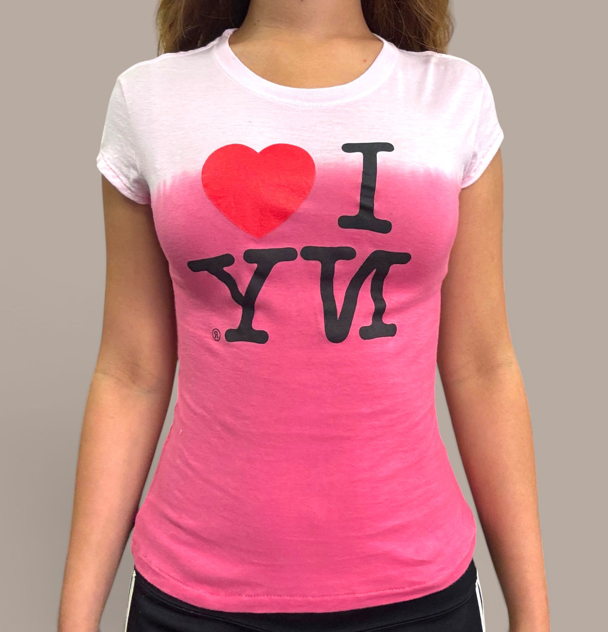 nyc pink washed shirt women's