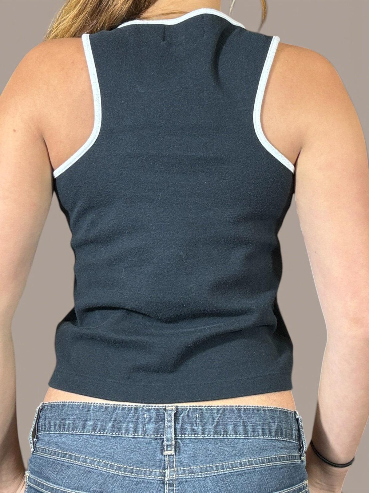 D & G black fitted tank. cropped