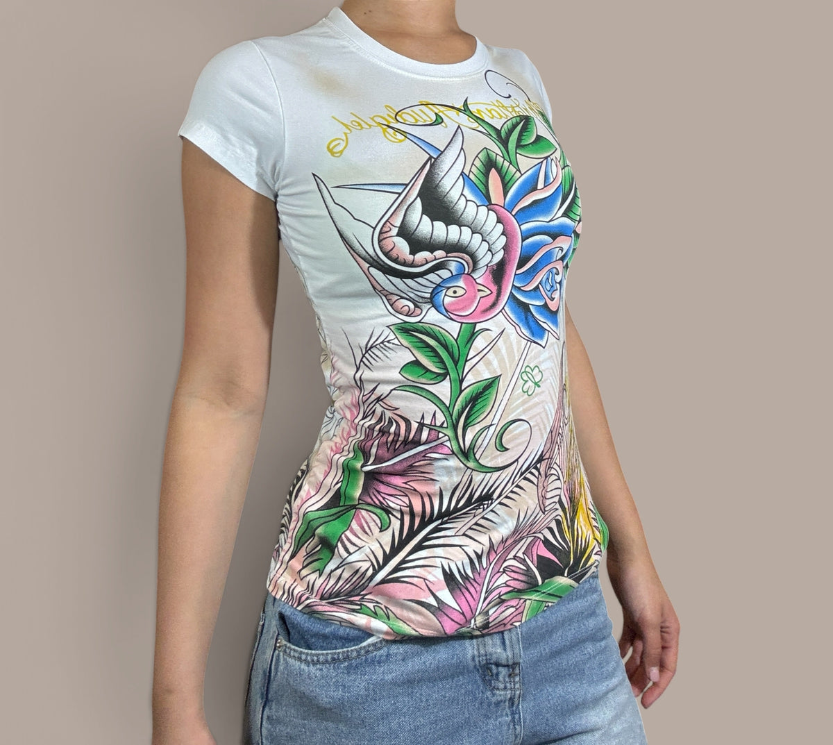 ed arde white graphic tank