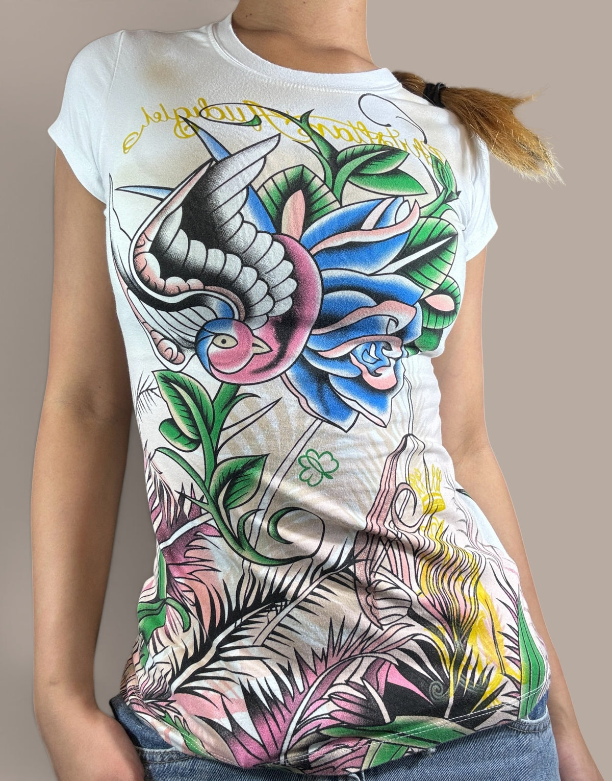 ed arde white graphic tank