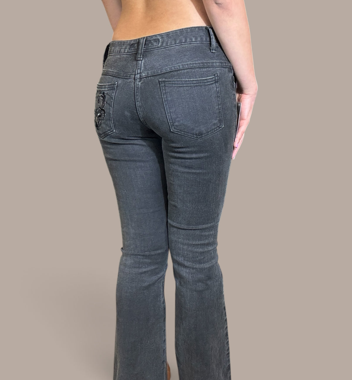 J-mail denim flared black jeans