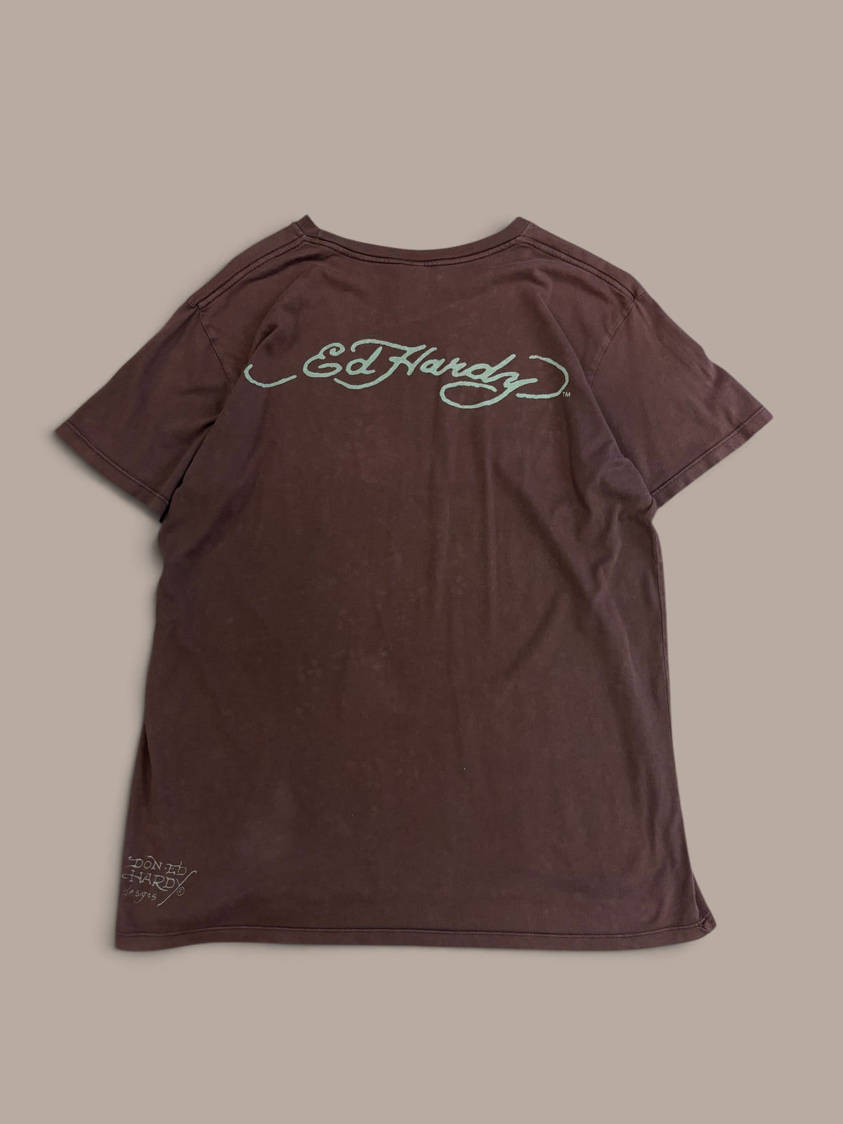 ed hardy brown graphic shirt