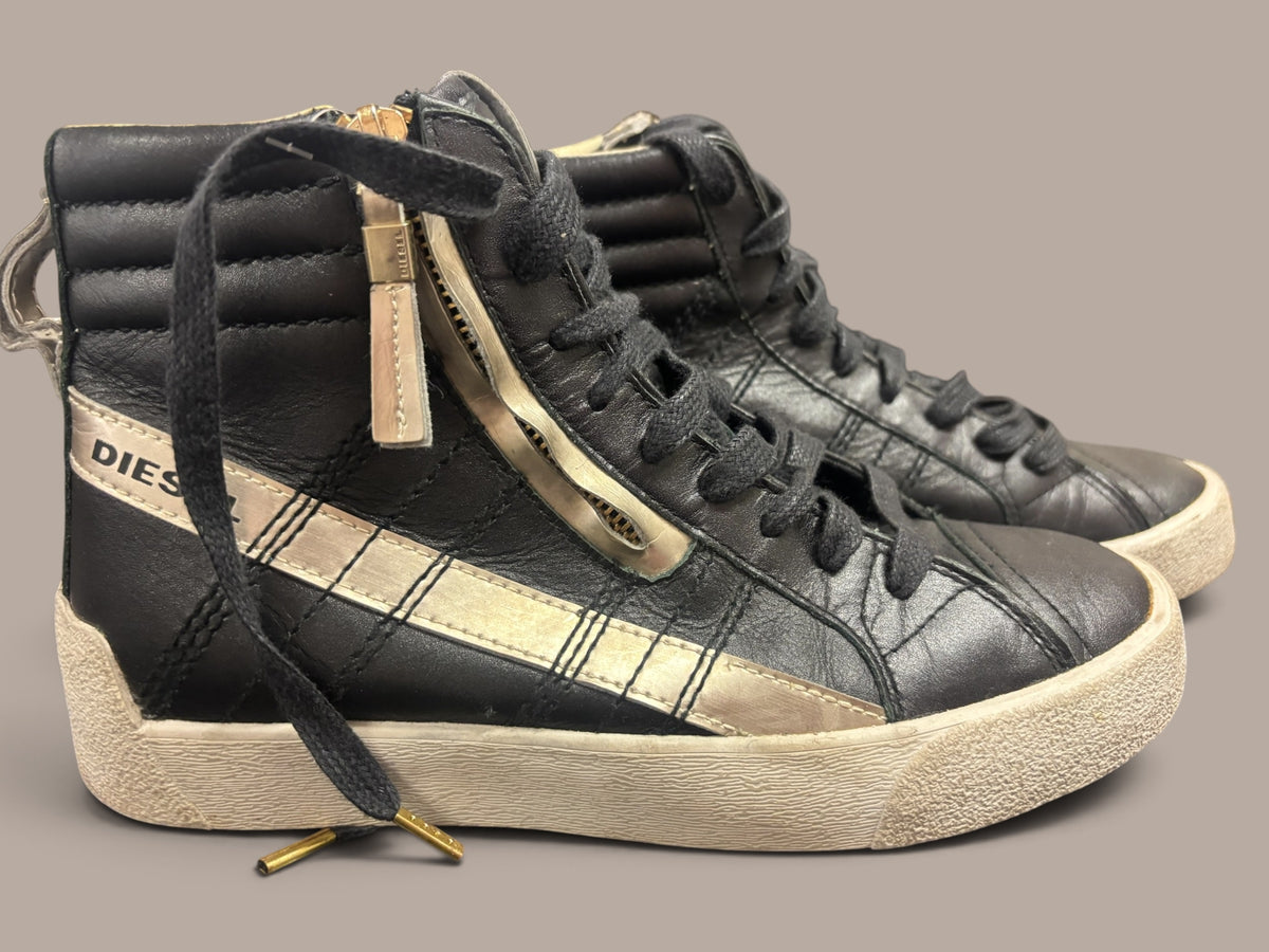 deisel black and gold shoes vintage