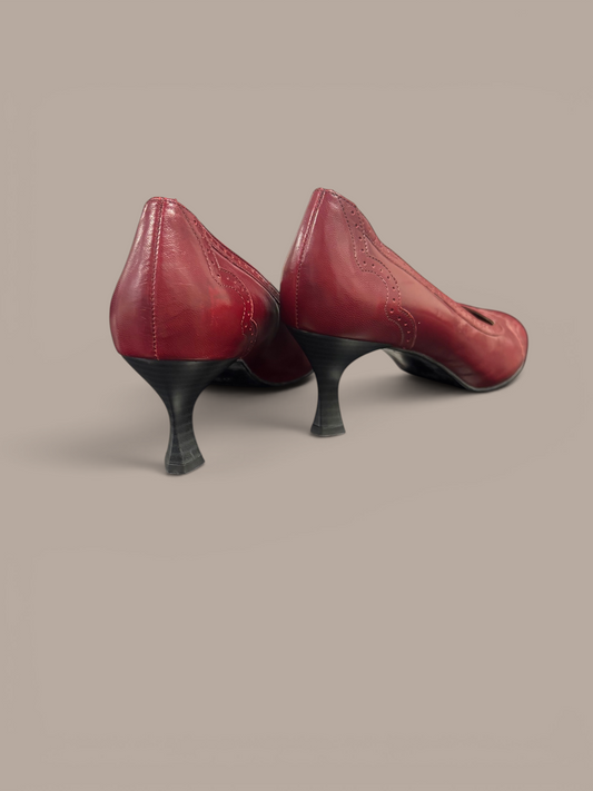 hogl red leather heels