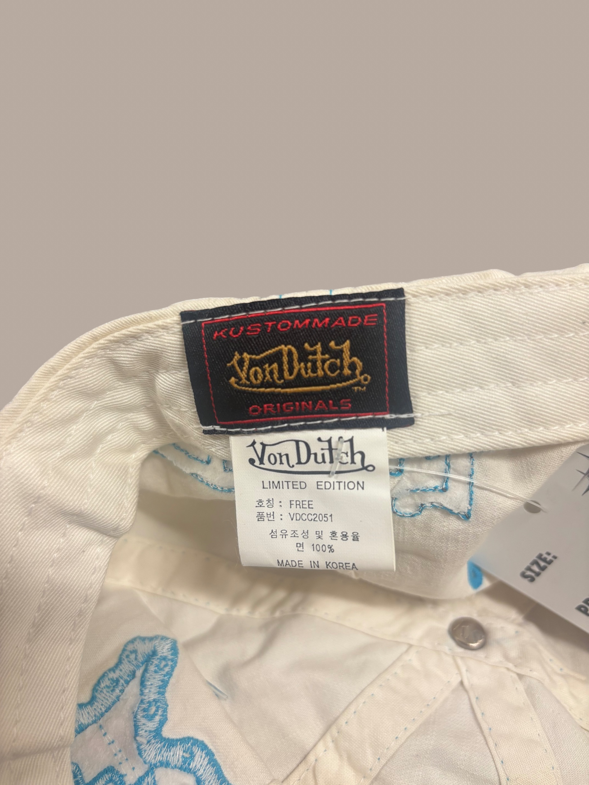 von dutch cap white and blue detailing dead-stock