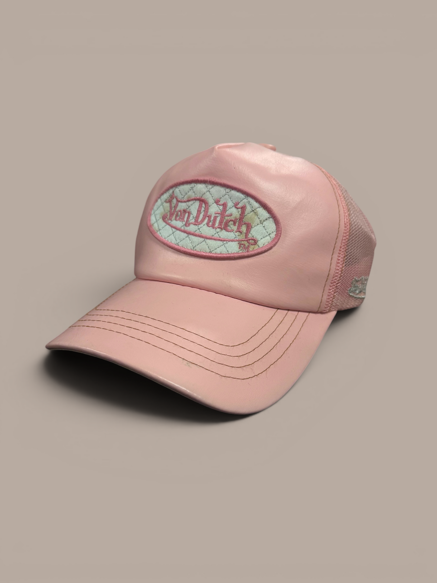 deadstock pink von dutch hat, trucker style