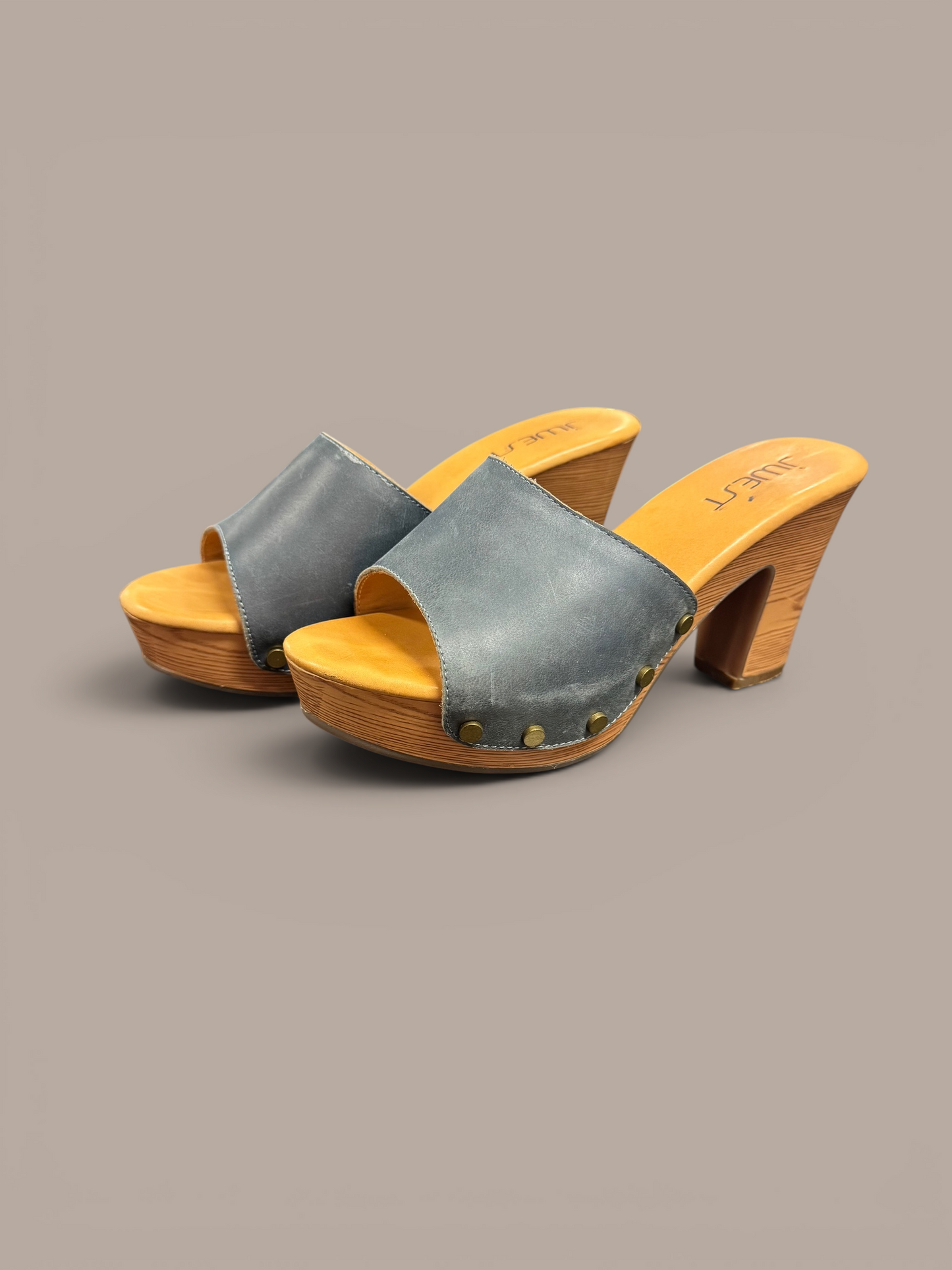 Jwest wooden chunky heels