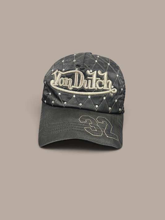 von dutch cap black with dimonties silver detailing