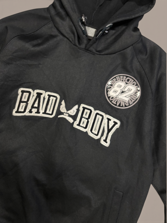 bad boy vintage mens black graphic zip up