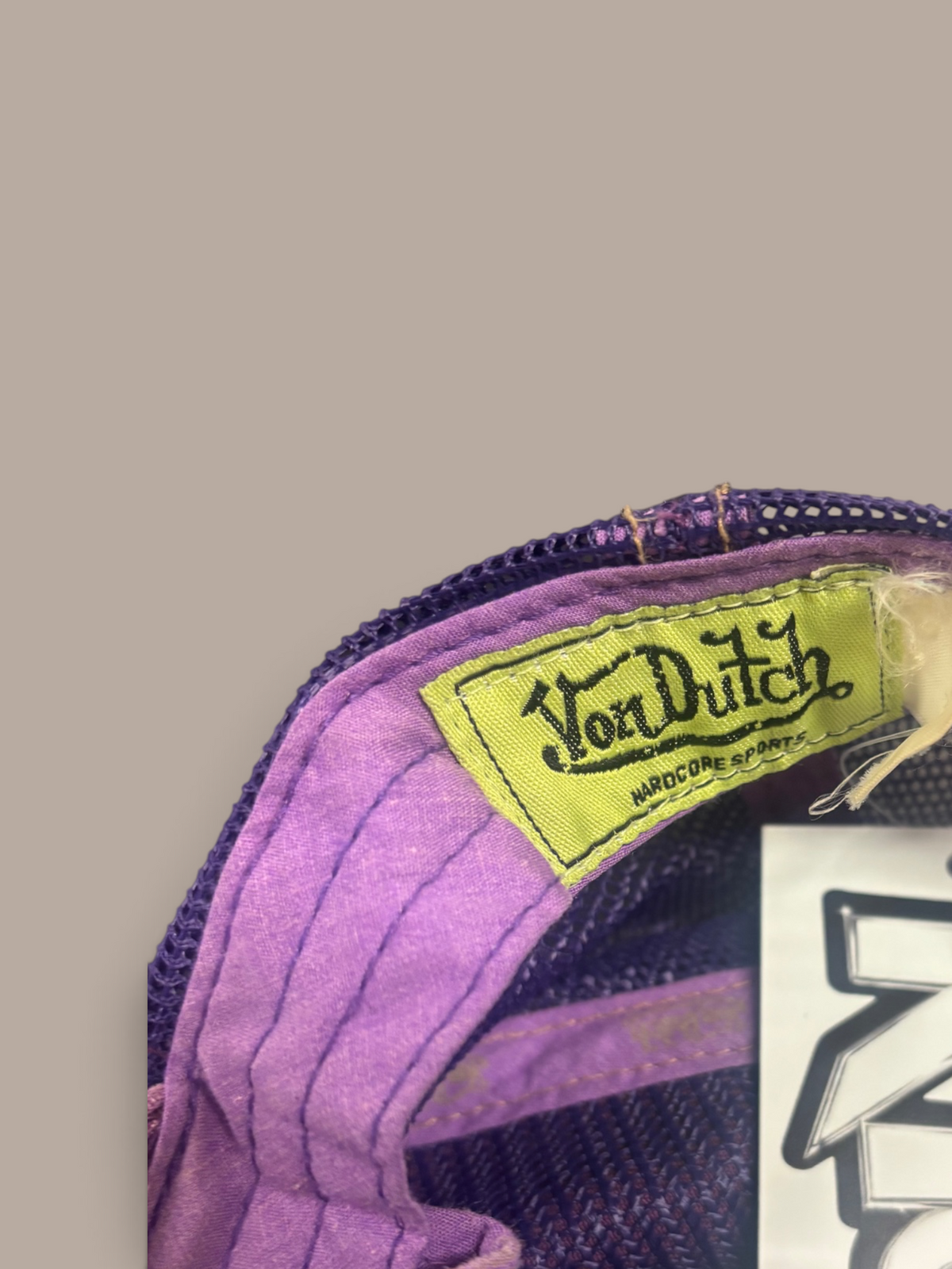 von dutch cap purple and pink detailing.