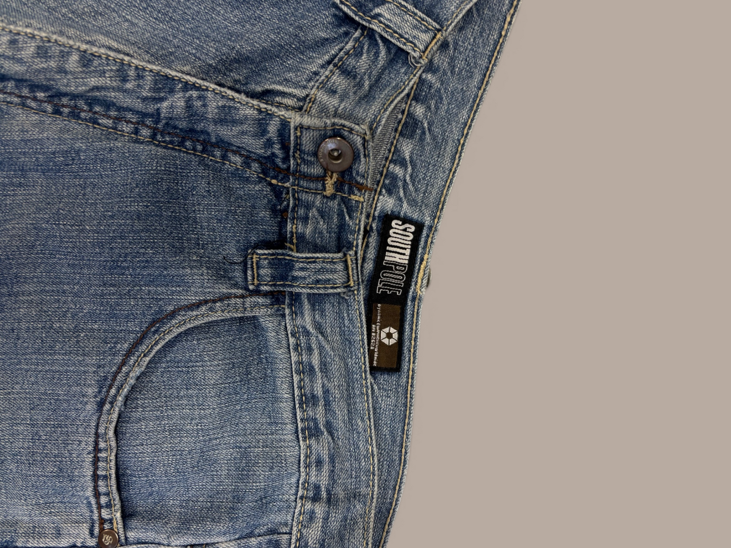 south pole vintage mens light wash graphic jorts