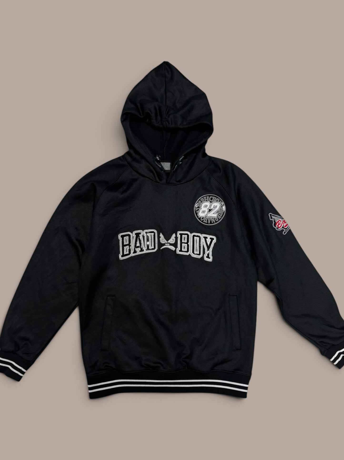 bad boy vintage mens black graphic zip up