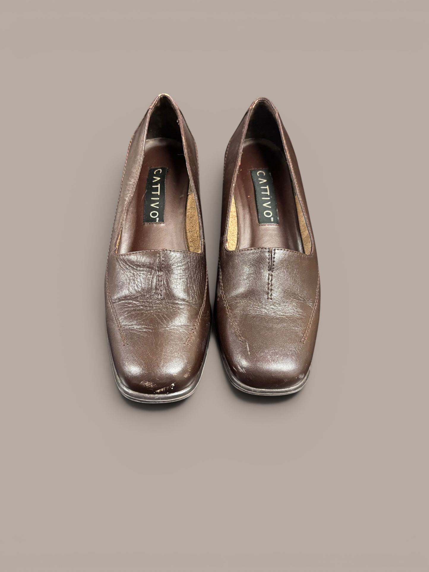Cattivo leather loafers brown with heel