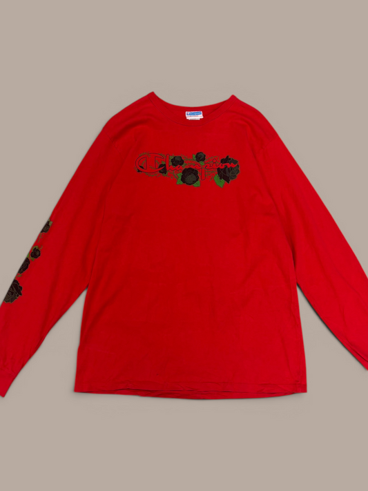 champion vintage red long sleeve
