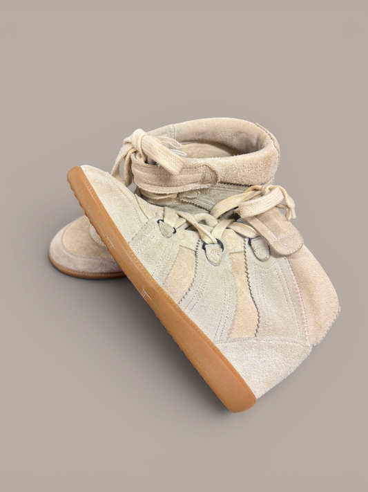 Isabel maranta off white swede bobby lace up wedges