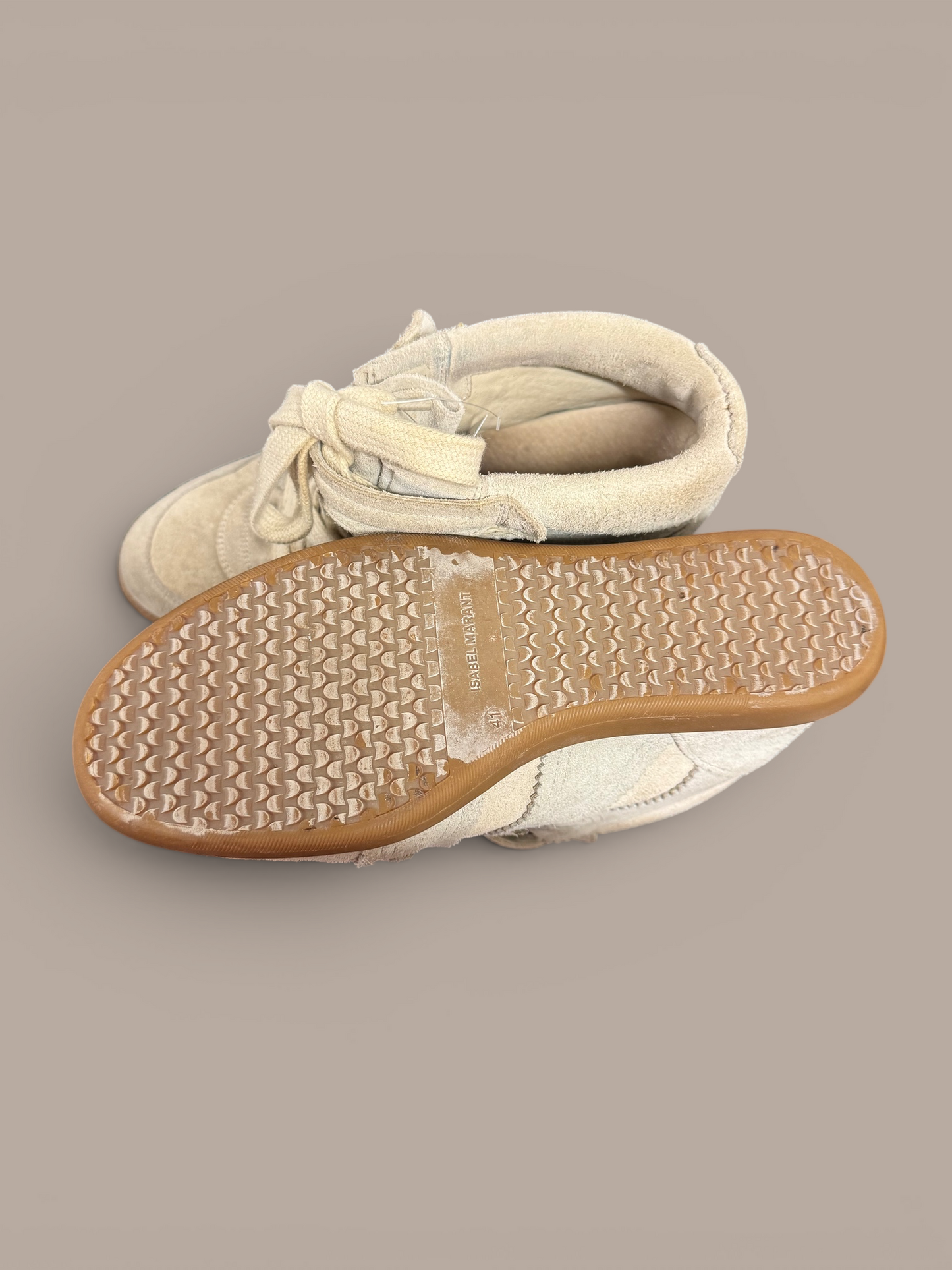Isabel maranta off white swede bobby lace up wedges