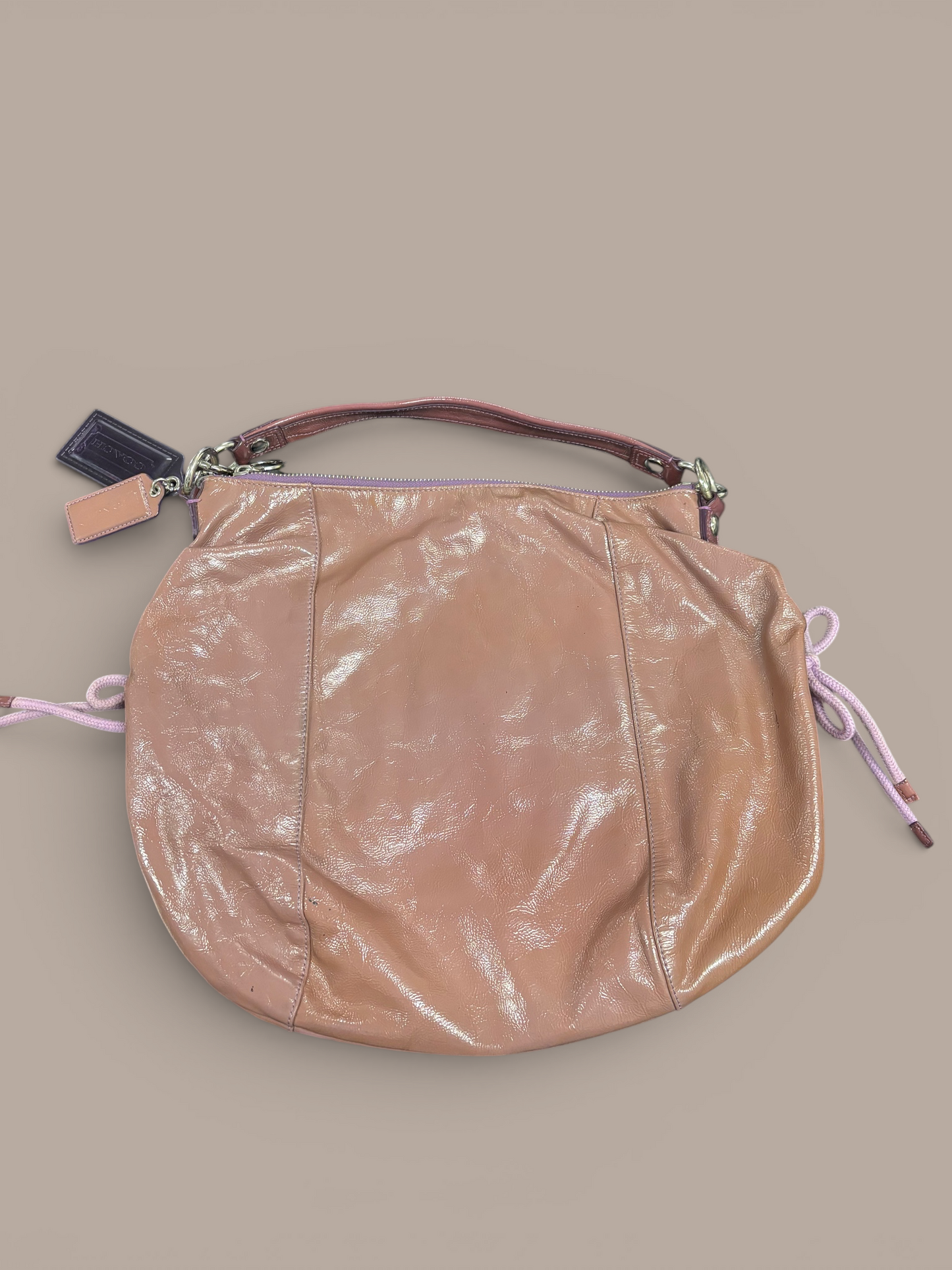 poppy jazzy collection brown and purple coach bag