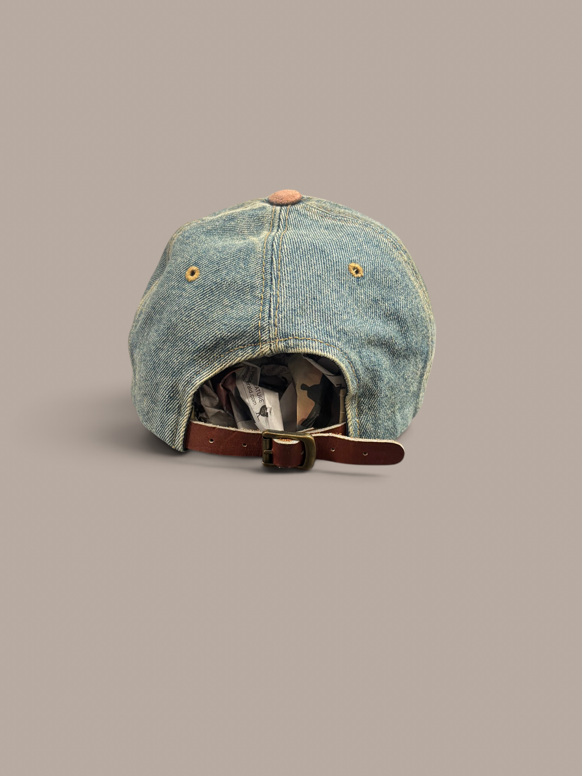 suede and denim von dutch hat leather adjustable strap