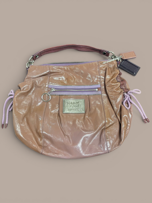 poppy jazzy collection brown and purple coach bag