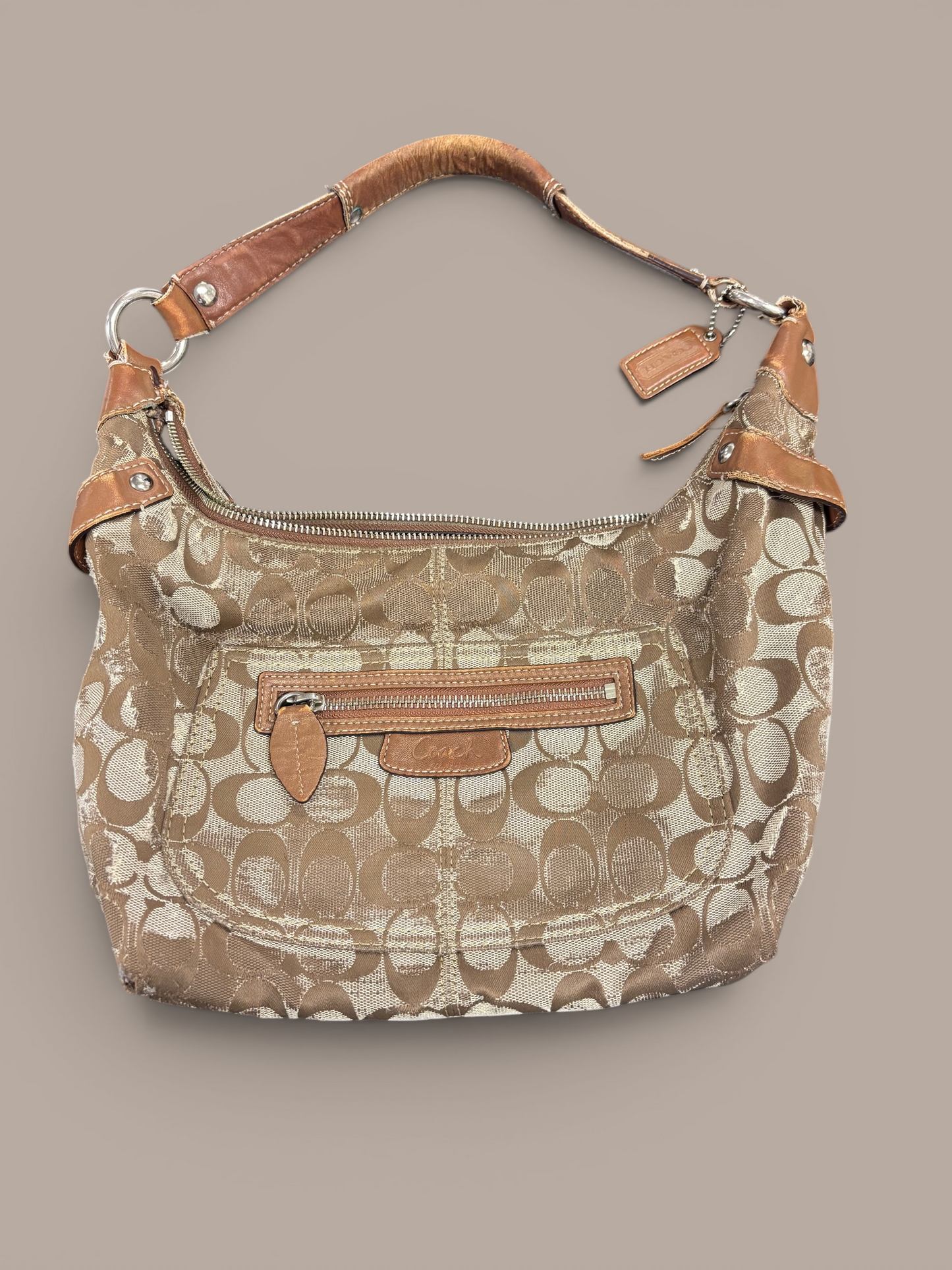 brown shoulder coach bag