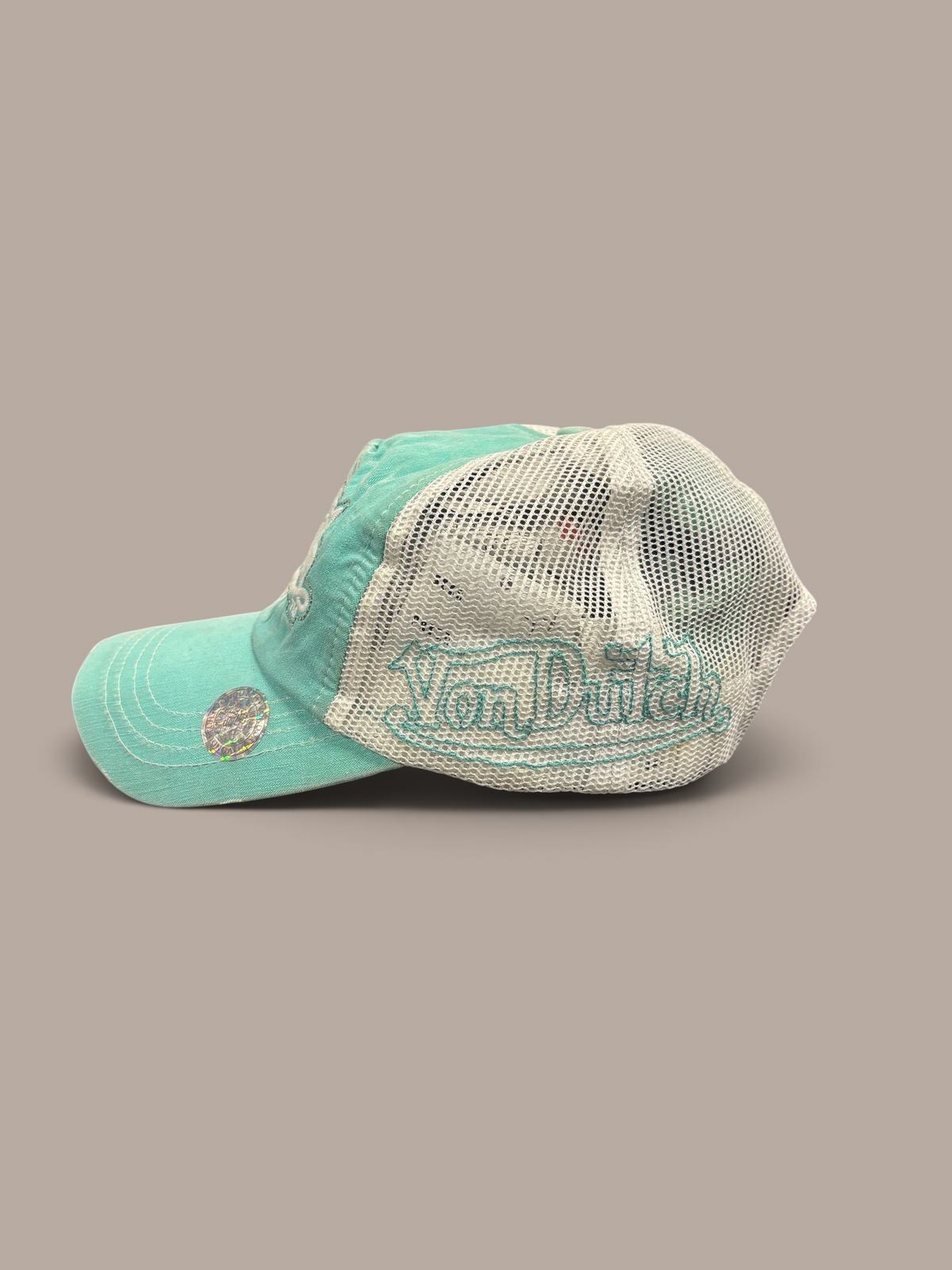 von dutch cap teal with white detailing.