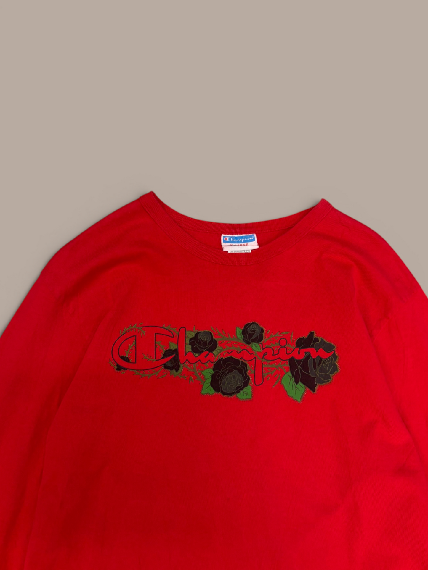 champion vintage red long sleeve