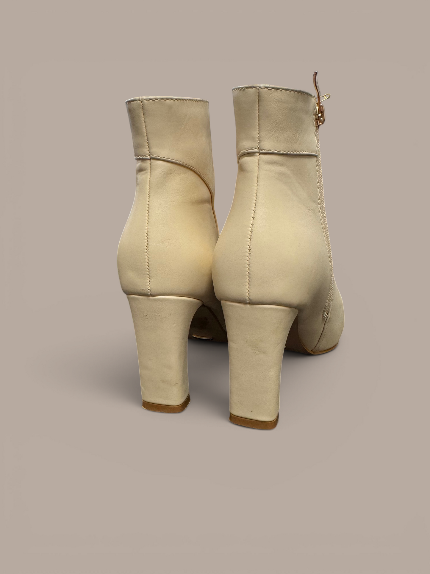 billion beige heeled boot