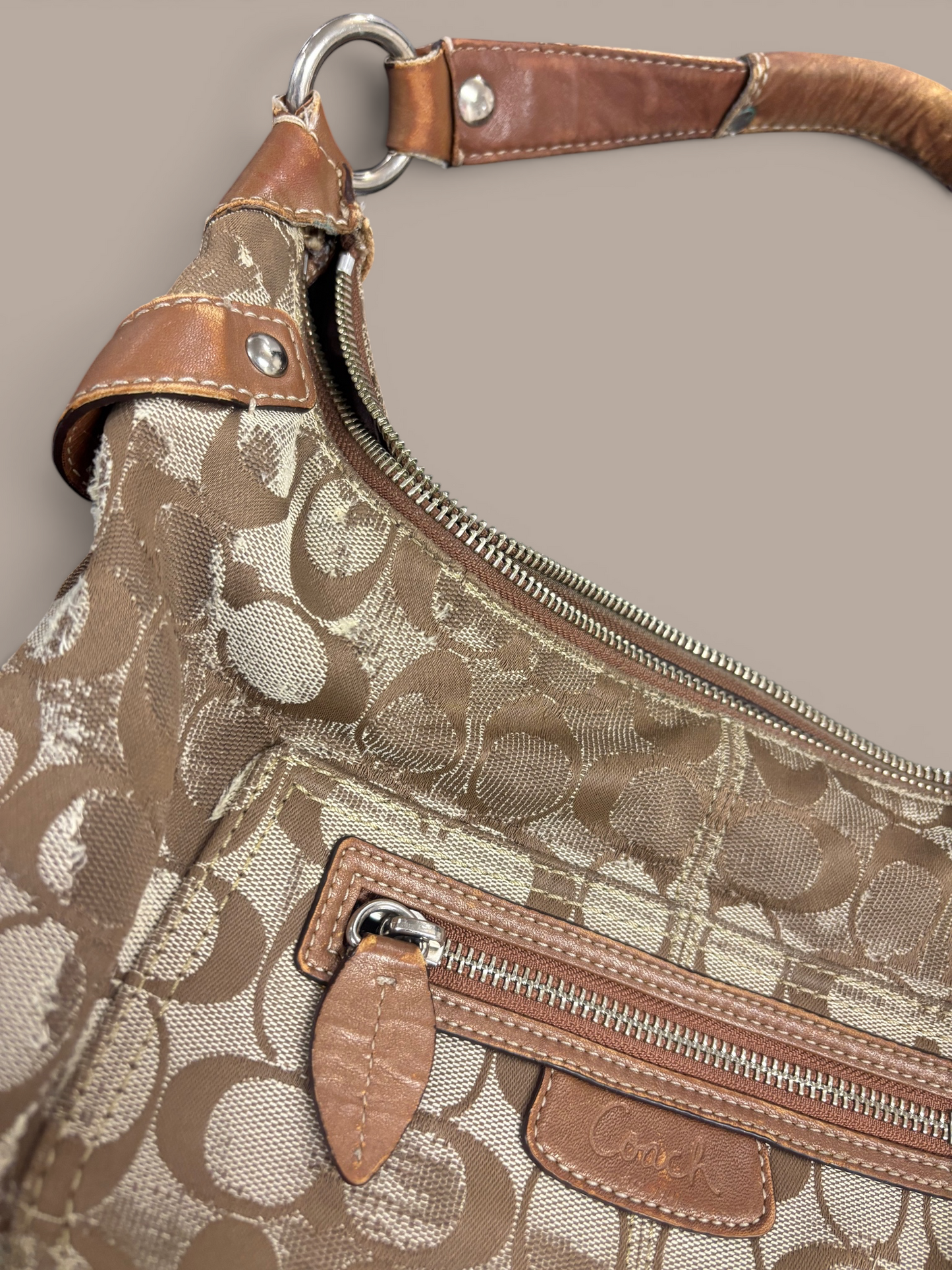 brown shoulder coach bag