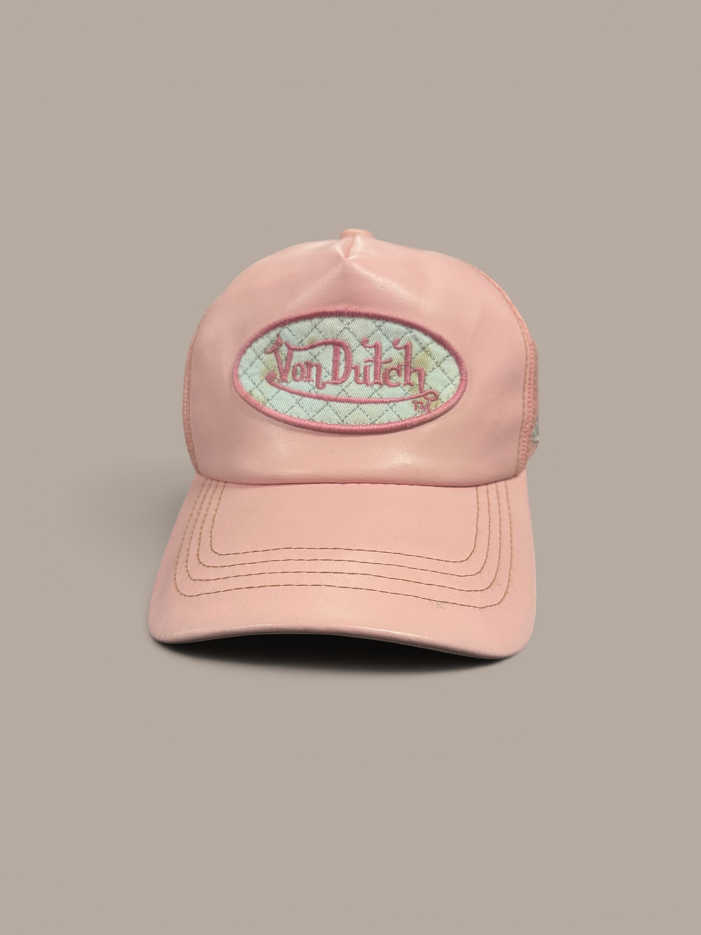 deadstock pink von dutch hat, trucker style