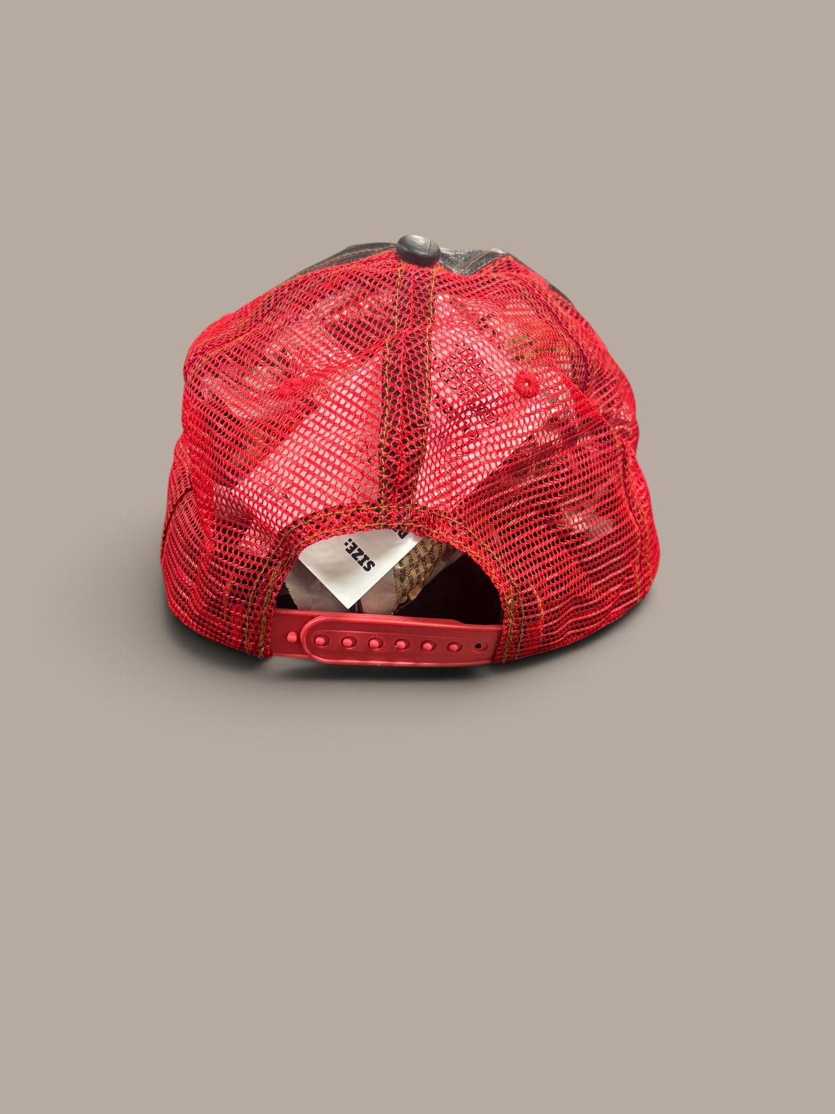 von dutch cap black leather red trucker style