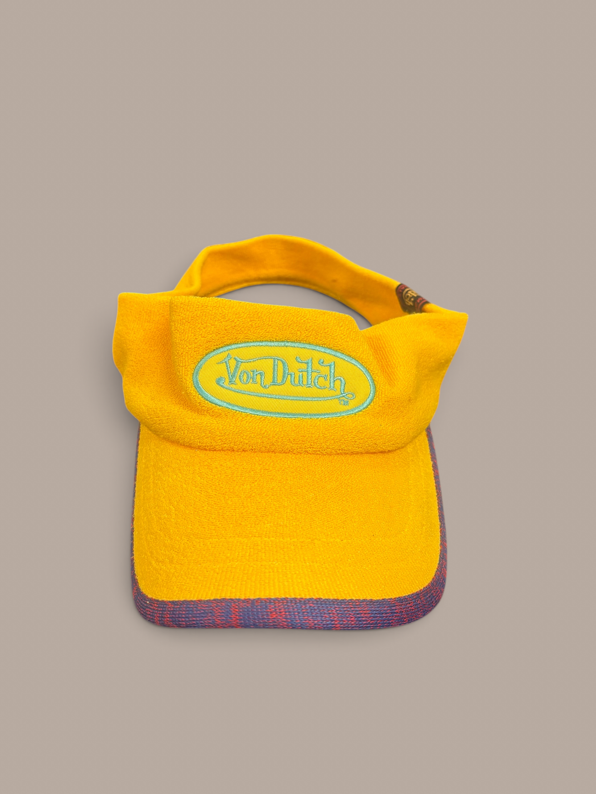 von dutch tennis cap yellow with purple and red rim outline