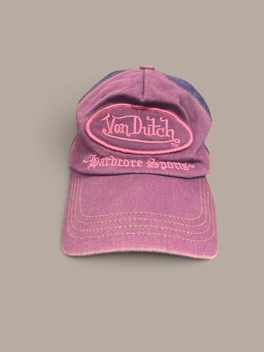 von dutch cap purple and pink detailing.