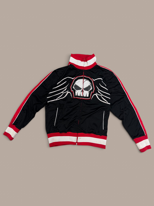 tap out black and red mens graphic zip
